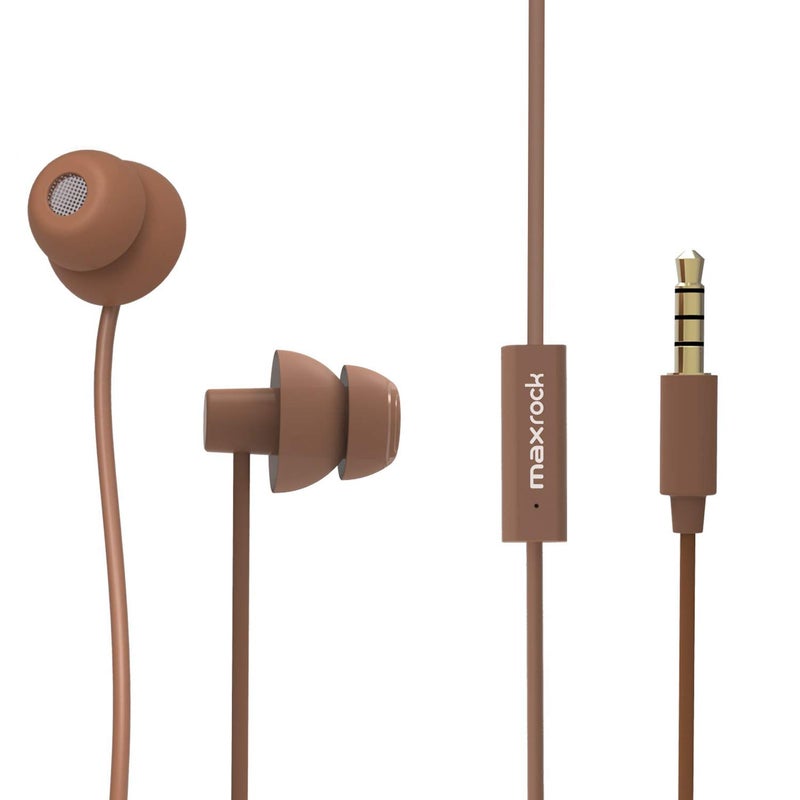 MAXROCK Sleeping Headphones, in-Ear Soundproof Earplug Soft Earbuds with Mic Noise Cancelling Sleep Earphones for Side Sleeper, Insomnia, Snoring, Air Travel, Bedtime Listeningâ€¦ (Coffee) - Image 1